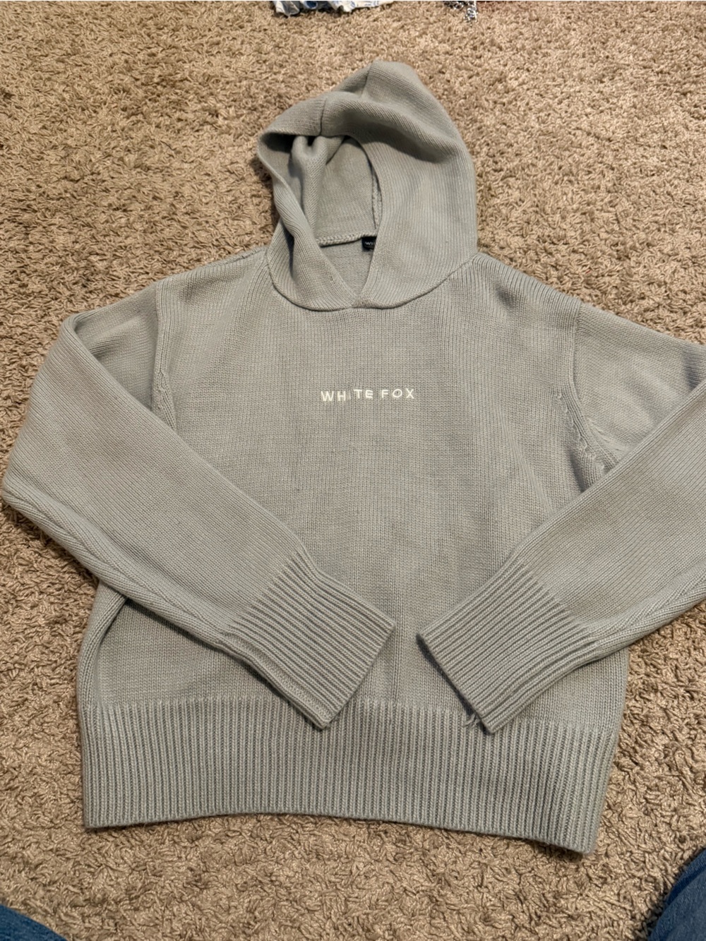 White Fox knitted hoodie